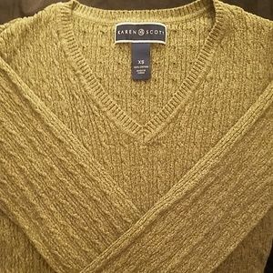 Olive Green V-Neck Sweater